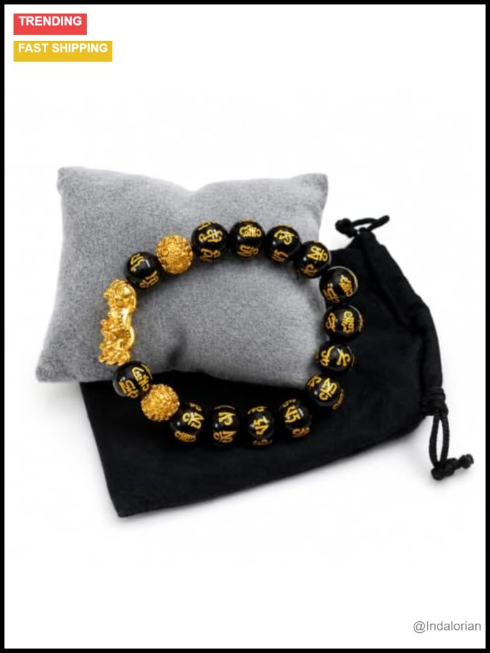 Black Obsidian Feng Shui Wealth Bracelet Adjustable Protection Pi Xiu
